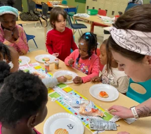 Kids having fun while making delicious cookies